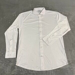 Collars & Co Long Sleeve Button-Up Shirt Mens Large White Stretch Soft New NWOT